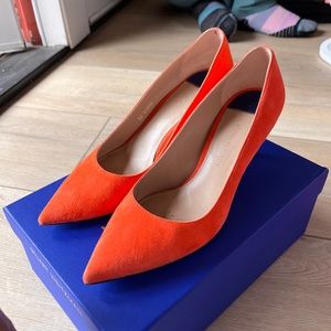 Stuart weitzman 75 mm pumps in bright orange